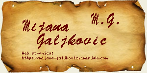 Mijana Galjković vizit kartica